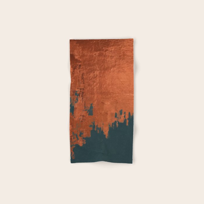 Aesthetic Grunge Copper and Teal Green Rust Bath Towel Gallery Image 1