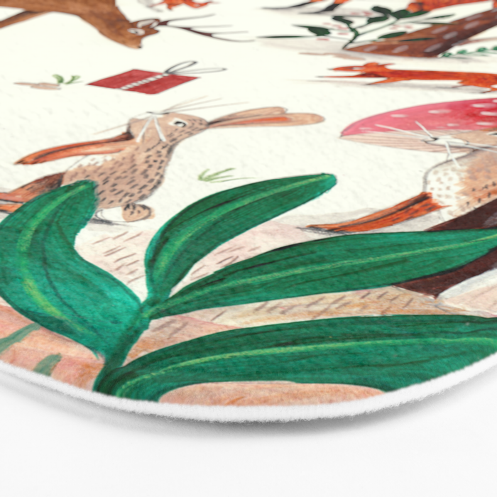 Whimsical woodland enchanted forest animals Bath Mat Gallery Image 3