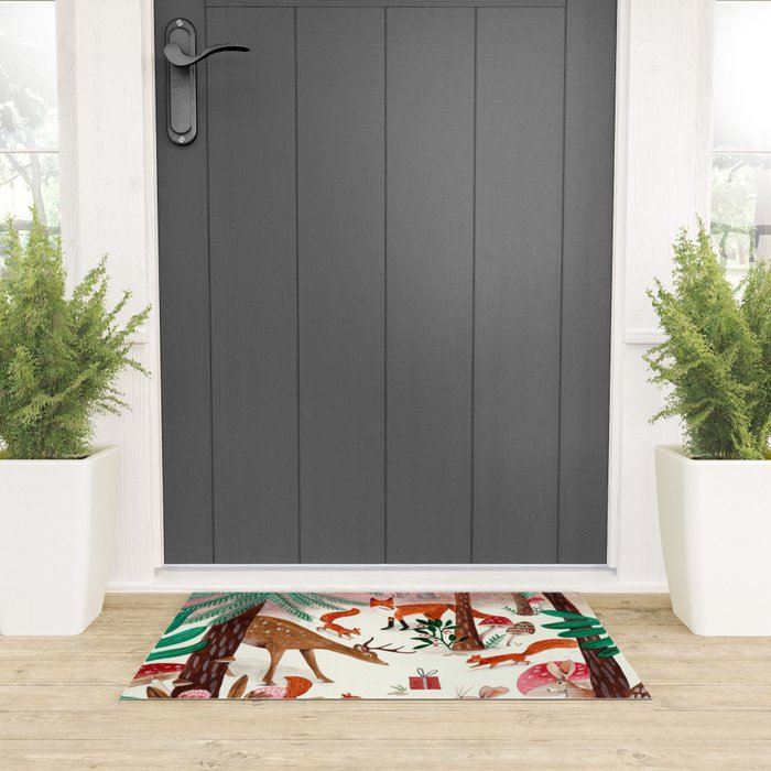 Whimsical woodland enchanted forest animals Welcome Mat Gallery Image 3