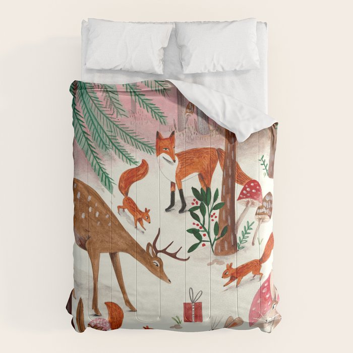 Whimsical woodland enchanted forest animals Comforter Gallery Image 1