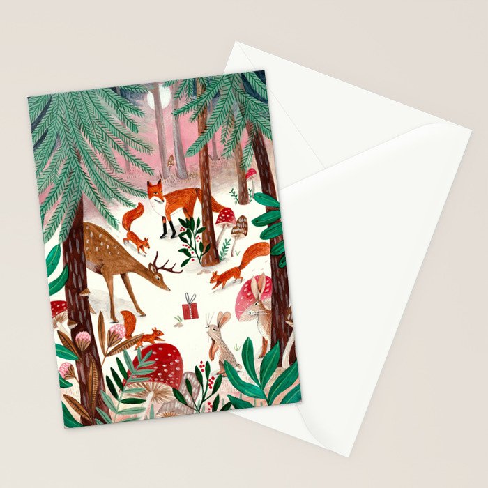 Whimsical woodland enchanted forest animals Stationery Card Gallery Image 2