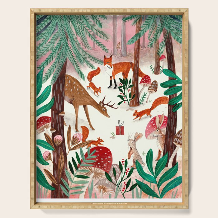 Whimsical woodland enchanted forest animals Serving Tray Gallery Image 1