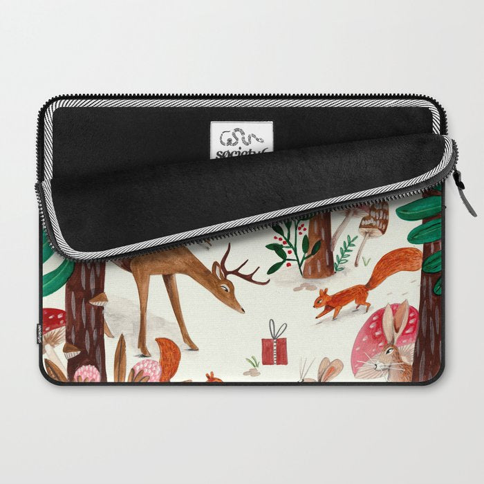 Whimsical woodland enchanted forest animals Laptop Sleeve Gallery Image 2