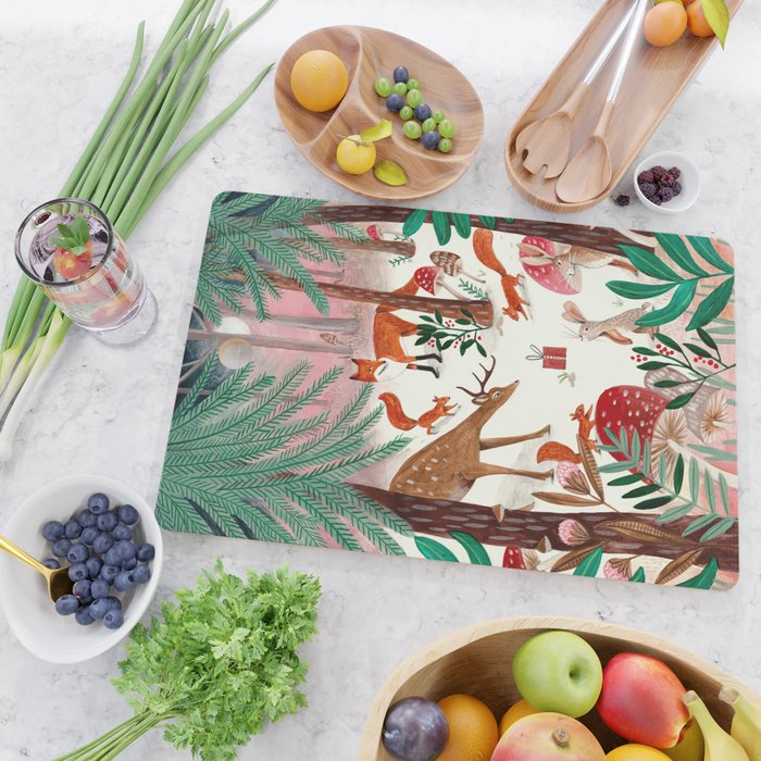 Whimsical woodland enchanted forest animals Cutting Board Gallery Image 2