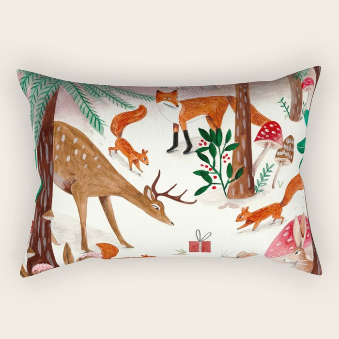 Whimsical woodland enchanted forest animals Rectangular Pillow Gallery Image 1