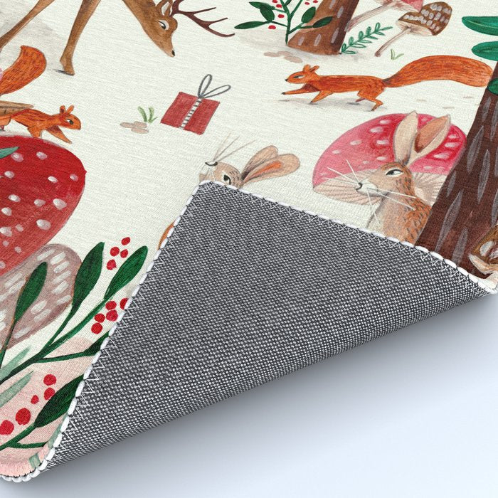 Whimsical woodland enchanted forest animals Rug Gallery Image 4