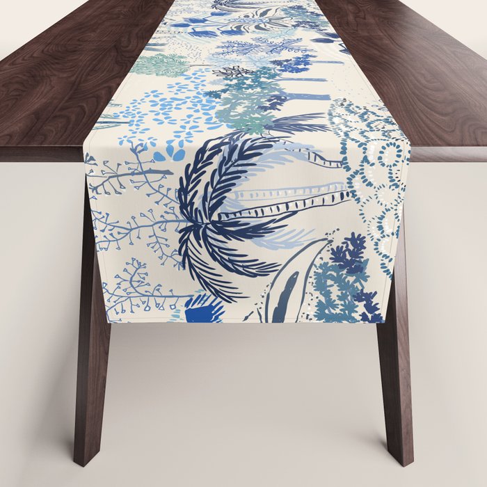 Italian landscape blue Table Runner Gallery Image 1