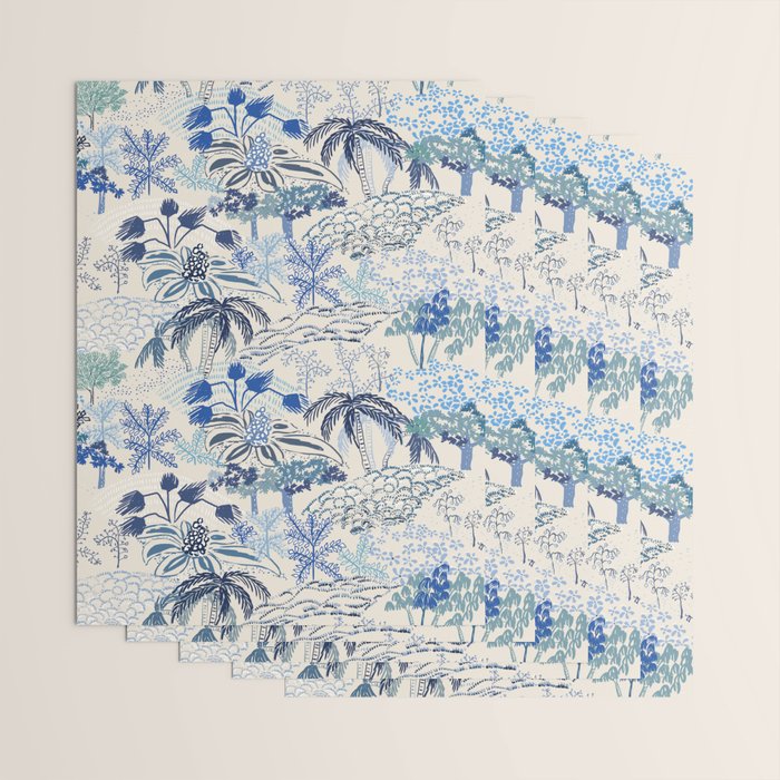 Italian landscape blue Wrapping Paper Gallery Image 3