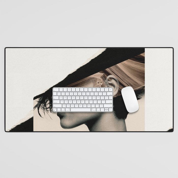 woman / collage portrait Desk Mat Gallery Image 1