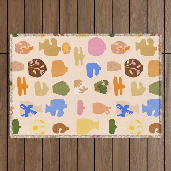 Abstract Vases Outdoor Rug Gallery Image 1