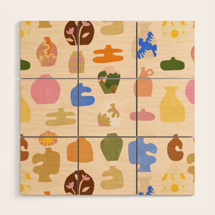Abstract Vases Wood Wall Art Gallery Image 1