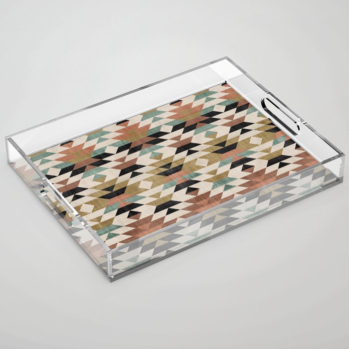 Southwestern Pattern, Boho Prints Acrylic Tray Gallery Image 1