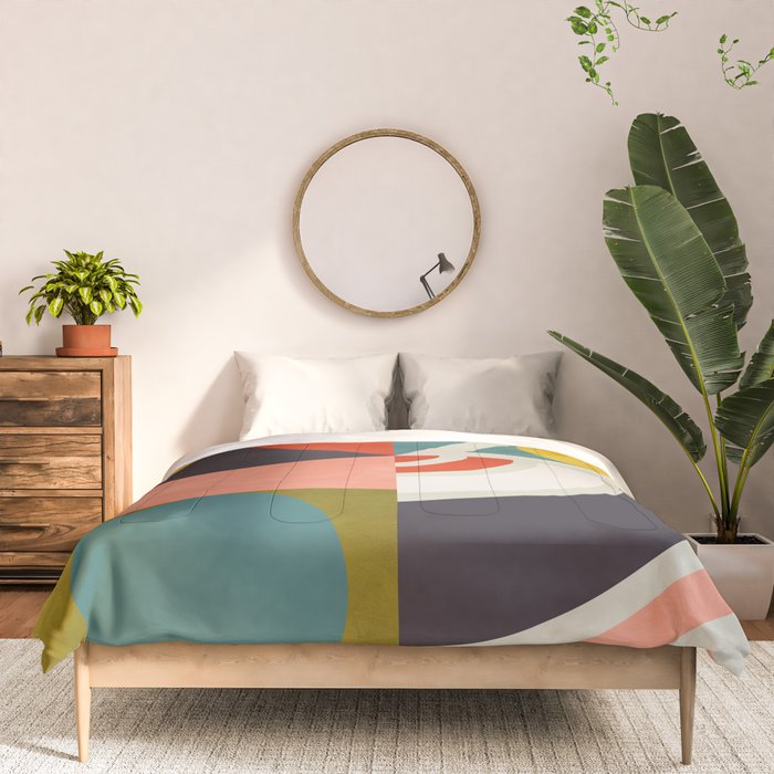 mid century bauhaus geometry abstract 2020 2 Comforter Gallery Image 3