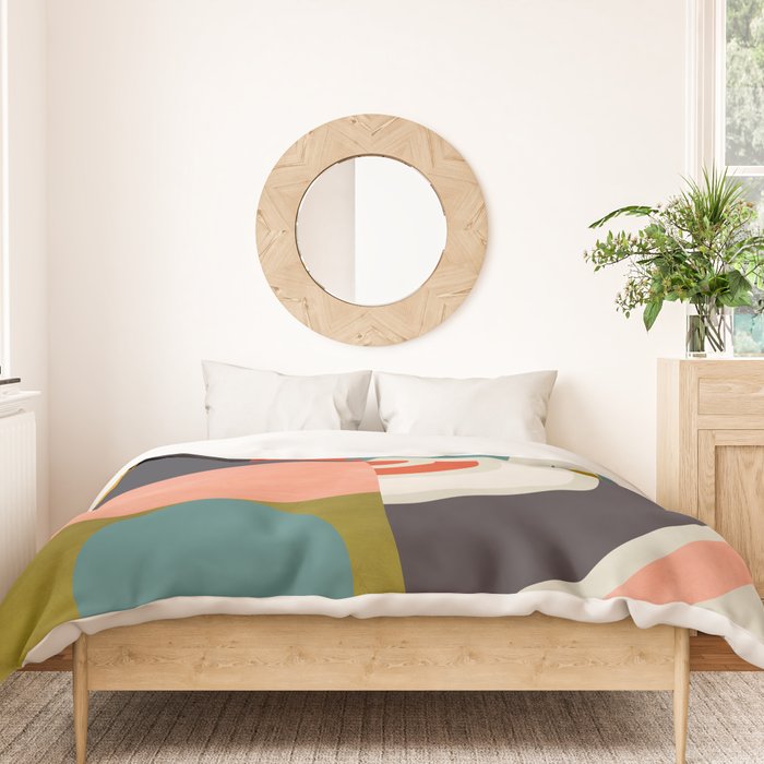 mid century bauhaus geometry abstract 2020 2 Duvet Cover Gallery Image 3