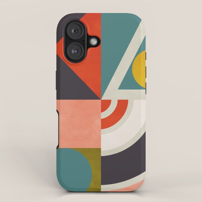 mid century bauhaus geometry abstract 2020 2 iPhone Case Gallery Image 1