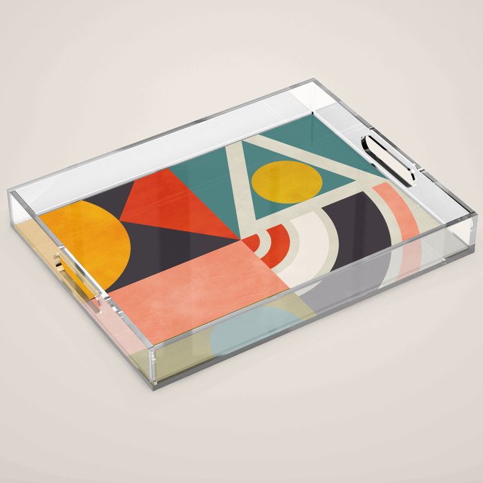 mid century bauhaus geometry abstract 2020 2 Acrylic Tray Gallery Image 1