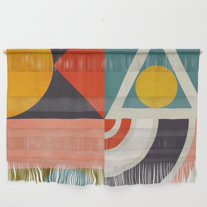 mid century bauhaus geometry abstract 2020 2 Wall Hanging Gallery Image 1