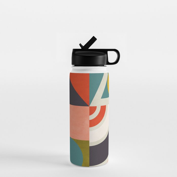 mid century bauhaus geometry abstract 2020 2 Water Bottle Gallery Image 1