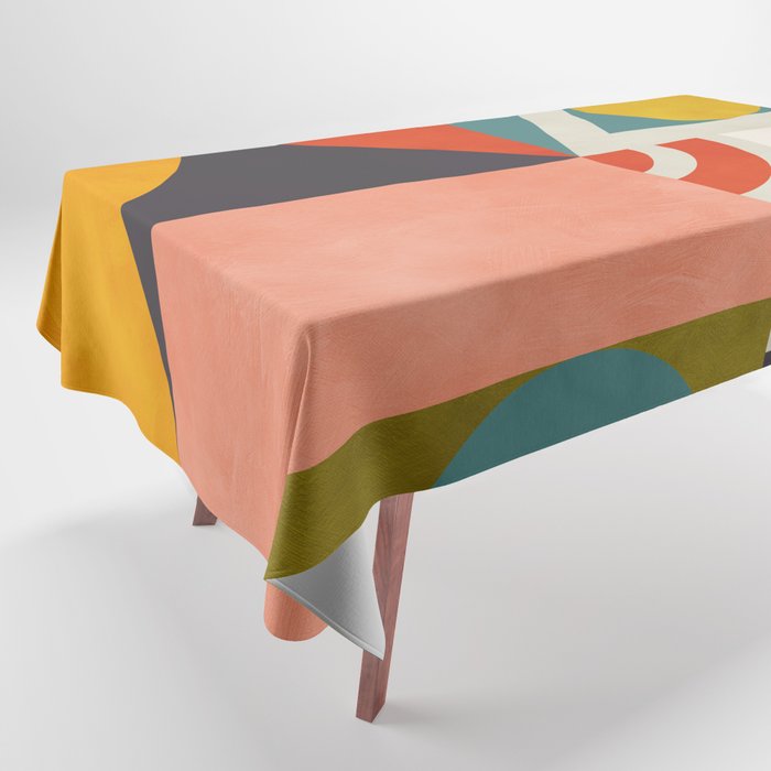 mid century bauhaus geometry abstract 2020 2 Tablecloth Gallery Image 1