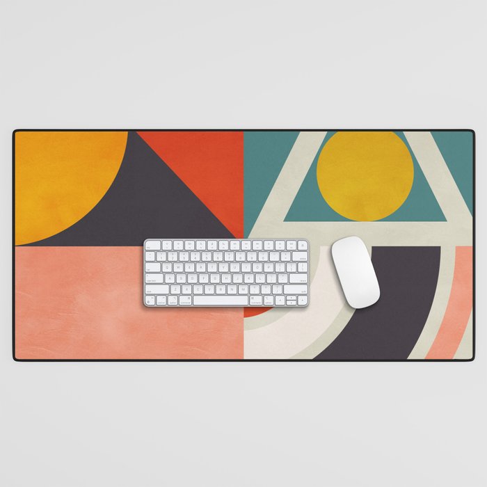 mid century bauhaus geometry abstract 2020 2 Desk Mat Gallery Image 1
