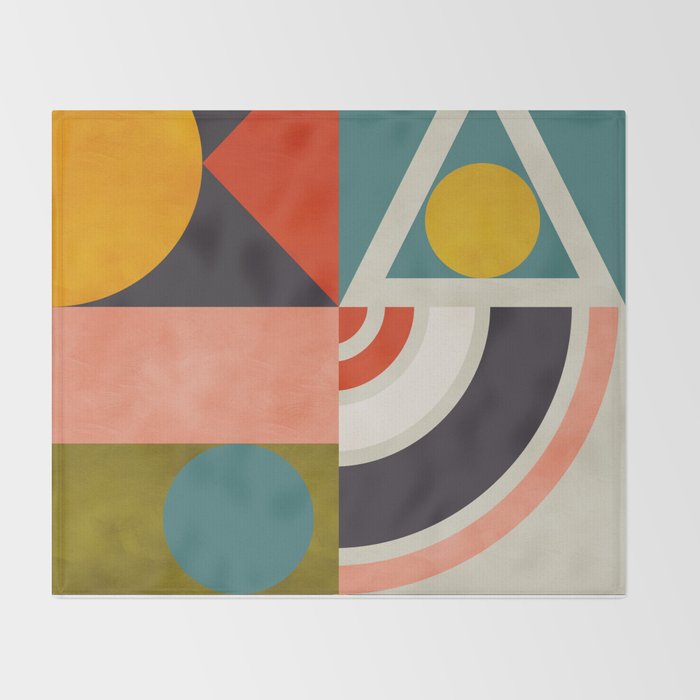 mid century bauhaus geometry abstract 2020 2 Throw Blanket Gallery Image 2
