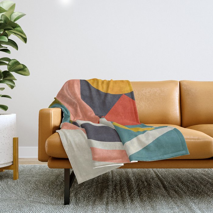 mid century bauhaus geometry abstract 2020 2 Throw Blanket Gallery Image 1