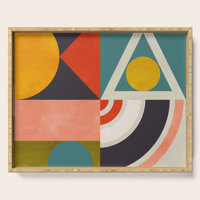 mid century bauhaus geometry abstract 2020 2 Serving Tray Gallery Image 1