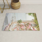 Sorrento Vibes | Balcony In Italy With Pink Flowers Photo Print | Summer Travel Photography Rug Gallery Image 1