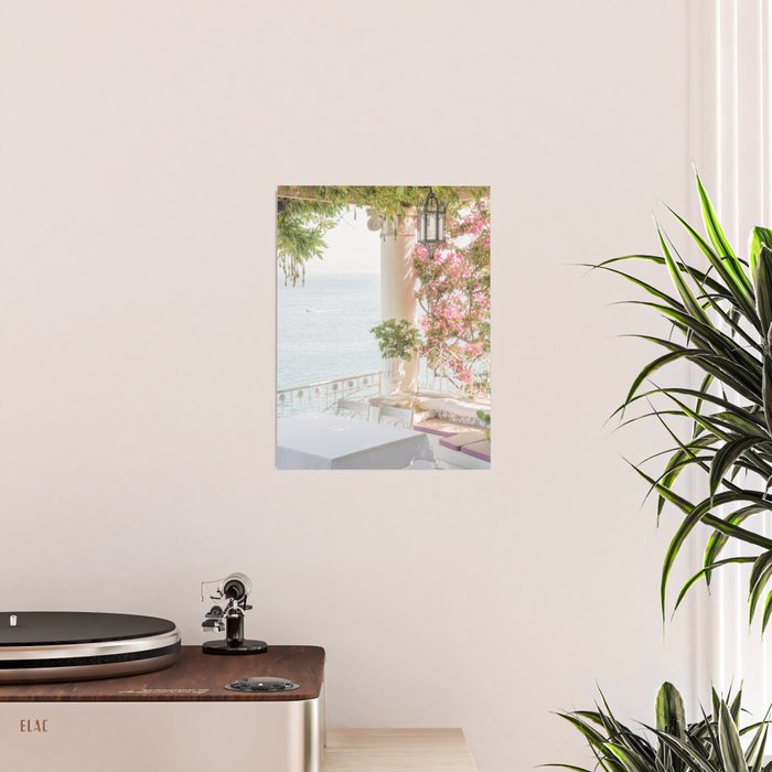 Sorrento Vibes | Balcony In Italy With Pink Flowers Photo Print | Summer Travel Photography Poster Gallery Image 2