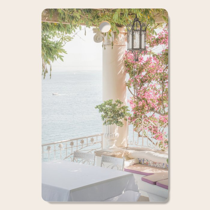 Sorrento Vibes | Balcony In Italy With Pink Flowers Photo Print | Summer Travel Photography Cutting Board Gallery Image 1