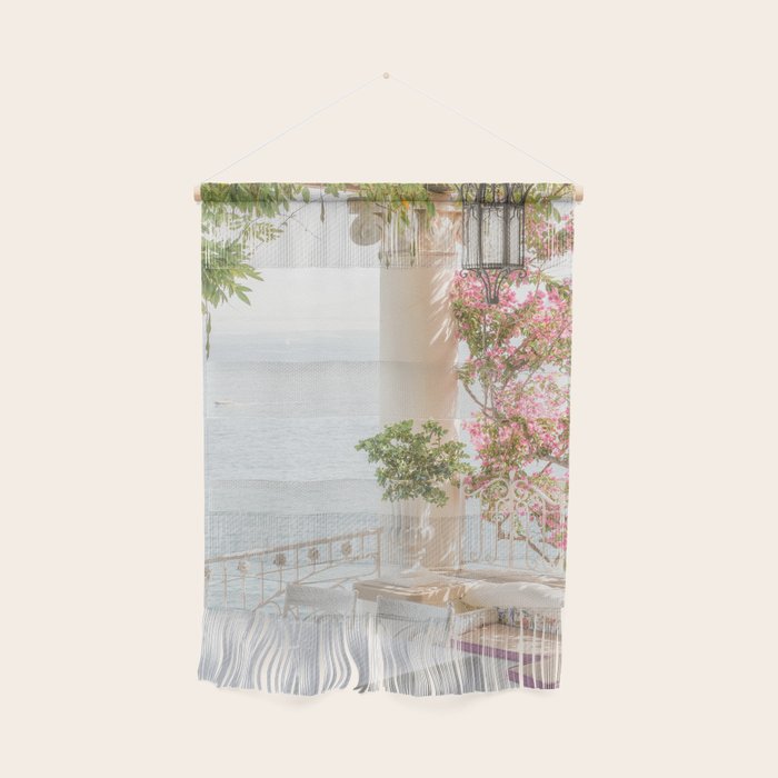 Sorrento Vibes | Balcony In Italy With Pink Flowers Photo Print | Summer Travel Photography Wall Hanging Gallery Image 1