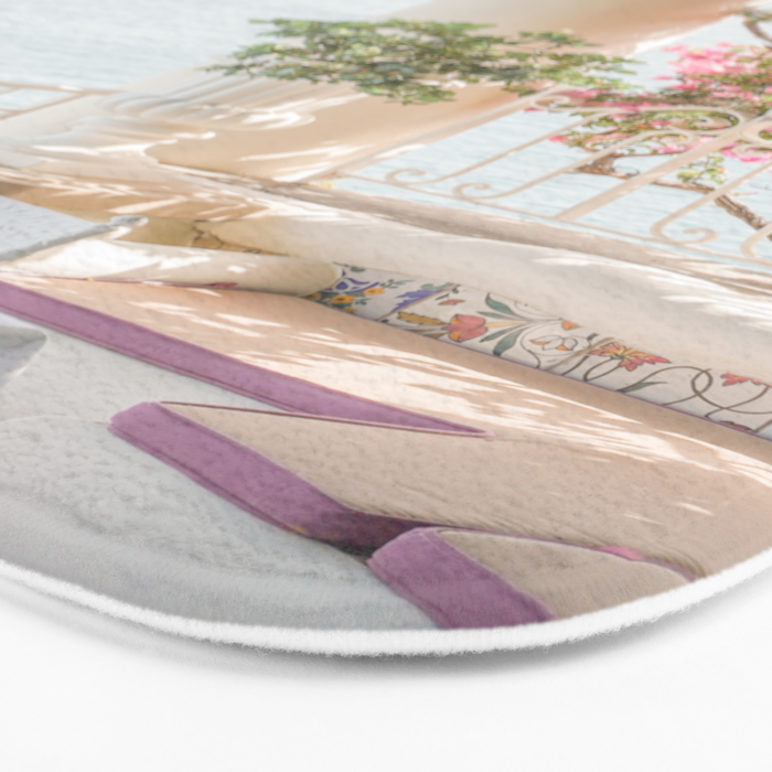 Sorrento Vibes | Balcony In Italy With Pink Flowers Photo Print | Summer Travel Photography Bath Mat Gallery Image 3