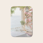 Sorrento Vibes | Balcony In Italy With Pink Flowers Photo Print | Summer Travel Photography Bath Mat Gallery Image 1