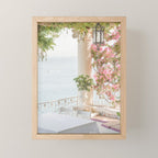 Sorrento Vibes | Balcony In Italy With Pink Flowers Photo Print | Summer Travel Photography Mini Art Print Gallery Image 1