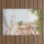 Sorrento Vibes | Balcony In Italy With Pink Flowers Photo Print | Summer Travel Photography Outdoor Rug Gallery Image 1