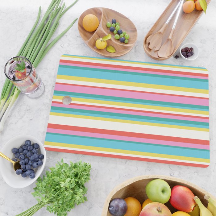 Classic Stripes II - 60s Candy Rainbow Cutting Board Gallery Image 2