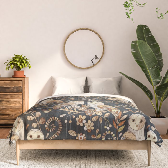 Wooden Wonderland Barn Owl Collage Comforter Gallery Image 3