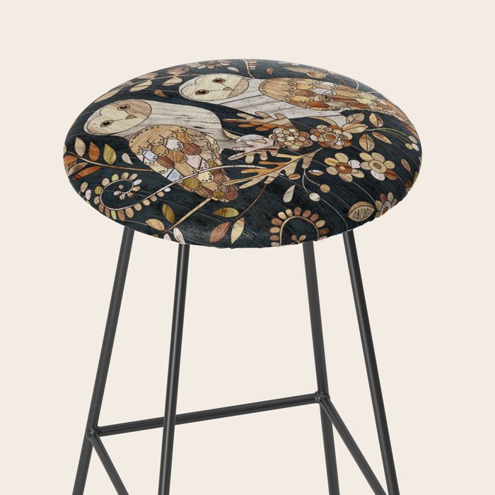 Wooden Wonderland Barn Owl Collage Stool Gallery Image 2
