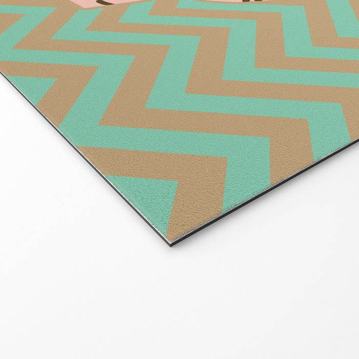 Dancing tiger Zig zag tiger - mint sand Welcome Mat Gallery Image 2