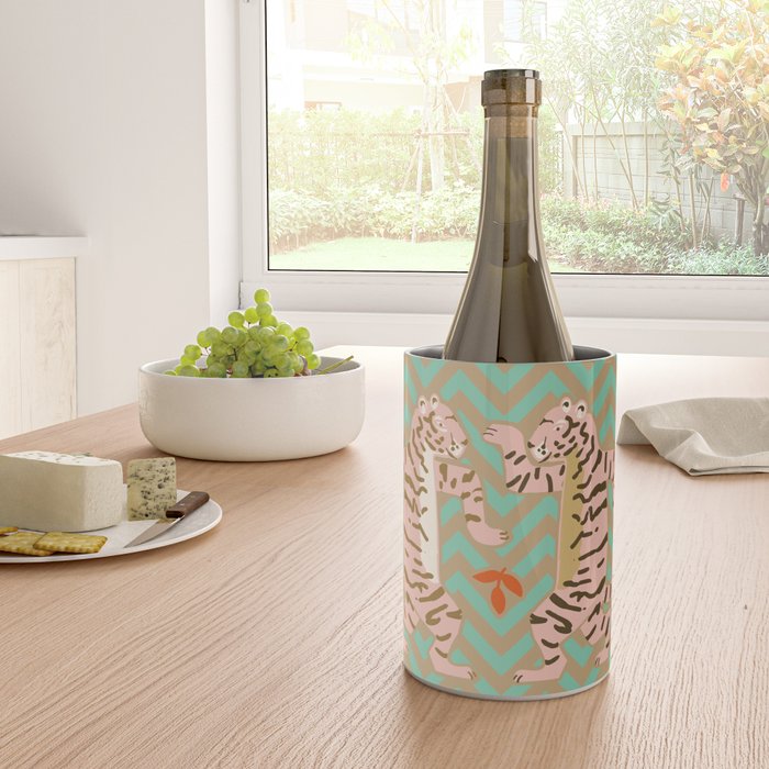 Dancing tiger Zig zag tiger - mint sand Wine Chiller Gallery Image 4