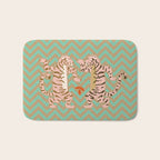 Dancing tiger Zig zag tiger - mint sand Bath Mat Gallery Image 1