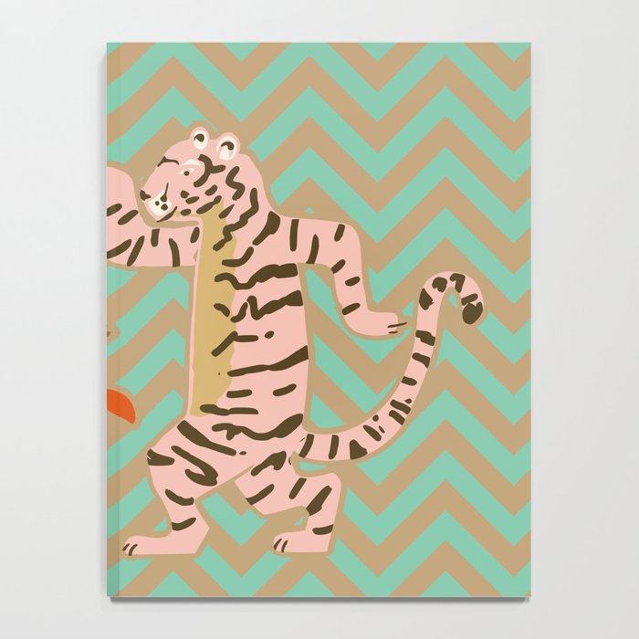 Dancing tiger Zig zag tiger - mint sand Notebook Gallery Image 4