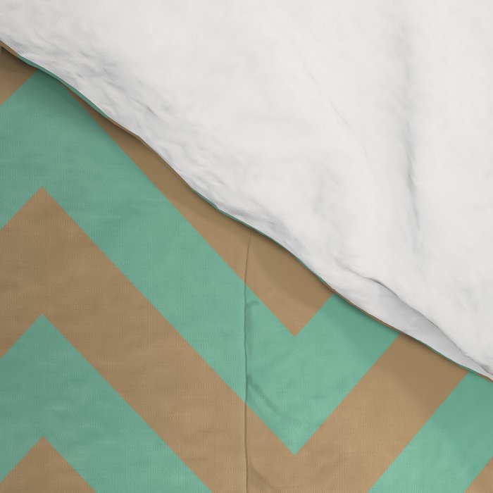 Dancing tiger Zig zag tiger - mint sand Comforter Gallery Image 4