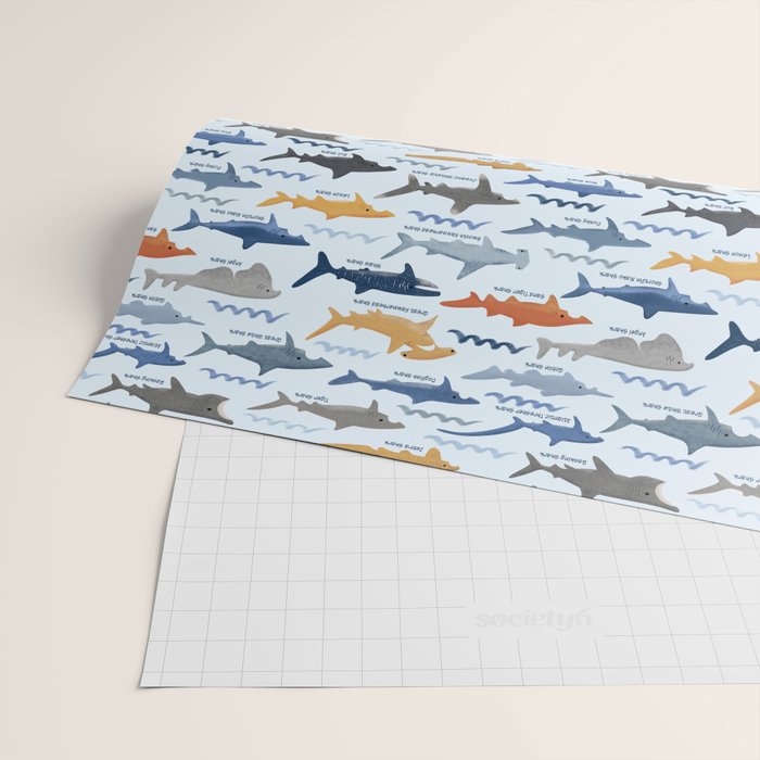 Shark Species Identification Chart Wrapping Paper Gallery Image 2