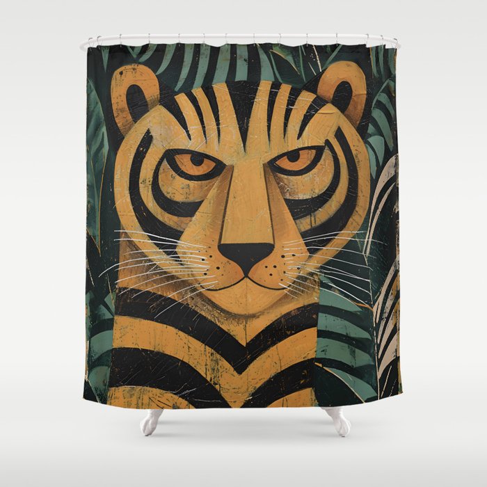 Zireth Tiger Shower Curtain Gallery Image 1