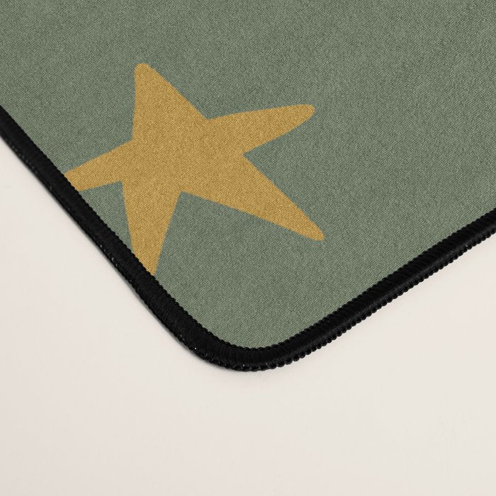 Stars Gold Cream Pink On Muted Green Desk Mat Gallery Image 4