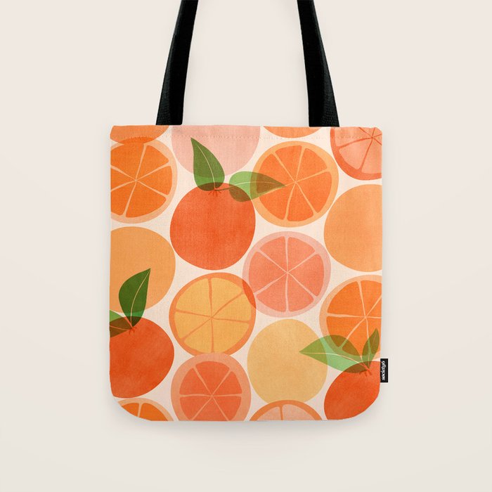 Sunny Oranges Tropical Fruit Illustration Tote Bag Gallery Image 1