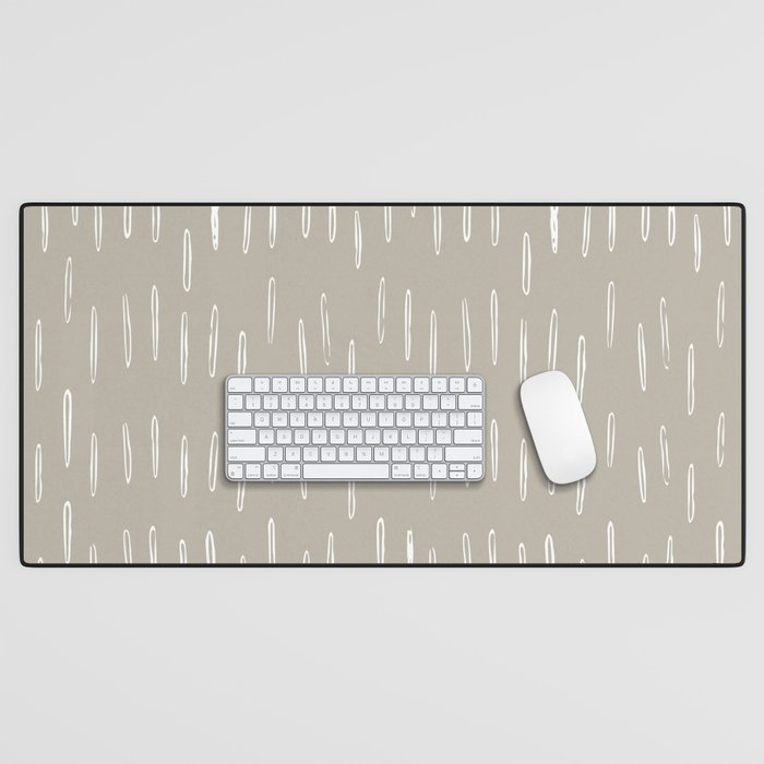Boho Prints, Raindrops, Beige, Minimalism, Abstract Art Desk Mat Gallery Image 1