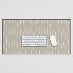Boho Prints, Raindrops, Beige, Minimalism, Abstract Art Desk Mat Gallery Image 1