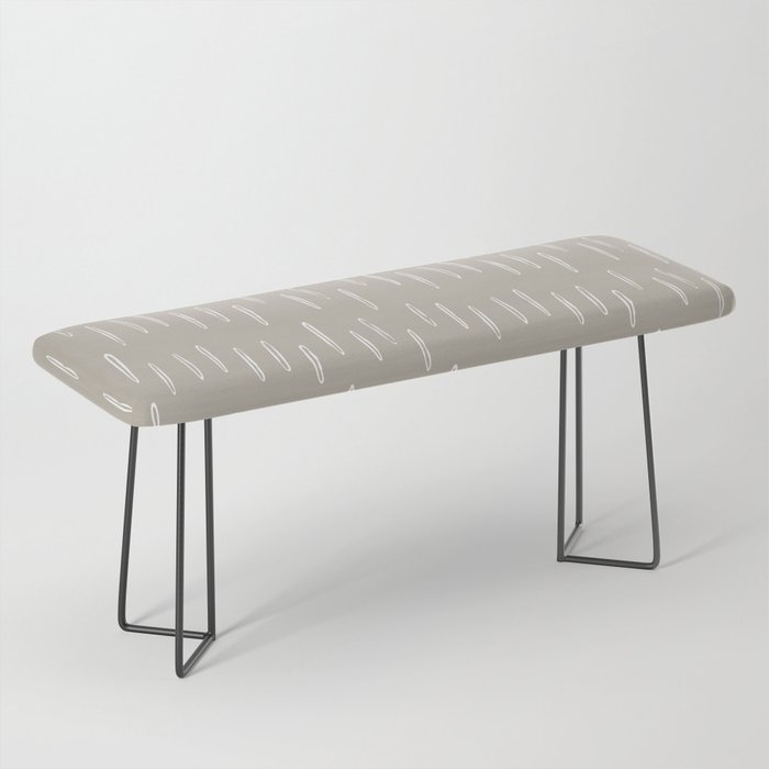 Boho Prints, Raindrops, Beige, Minimalism, Abstract Art Bench Gallery Image 1